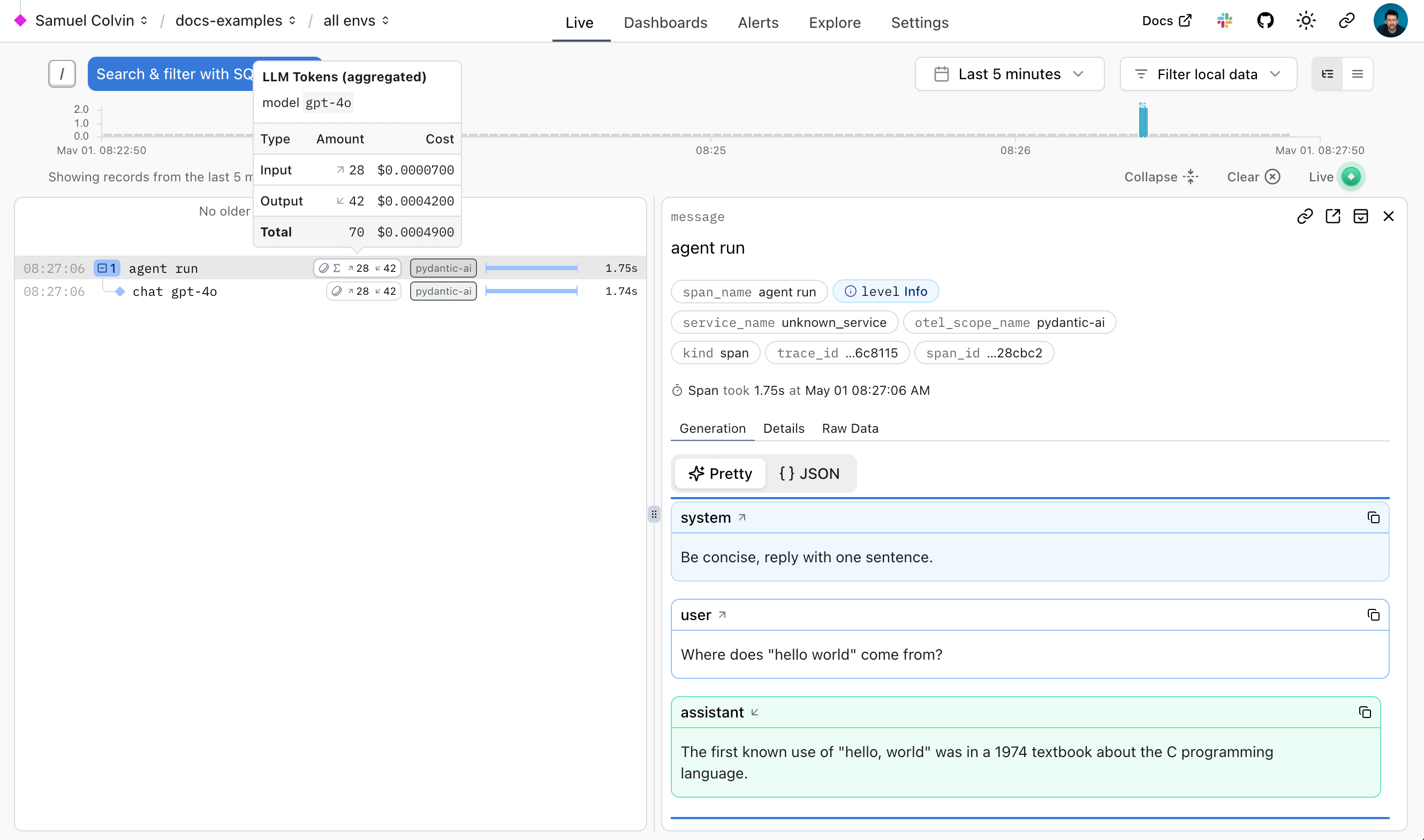 Logfire Simple Agent Run